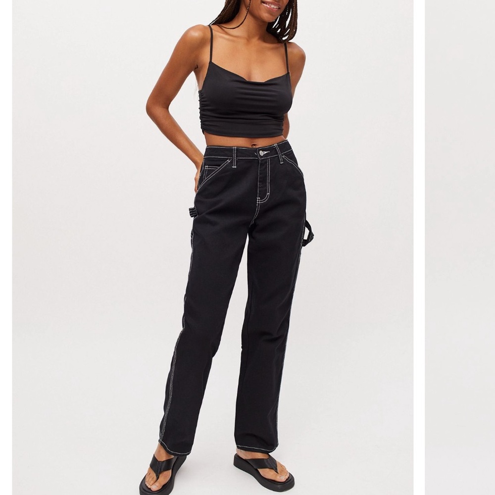Dickies Y2K baggy carpenter cargo pant NWT size 0/24 contrast stitching - Picture 3 of 12